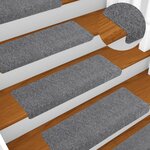 vidaXL Tapis d'escalier autocollants vidaXL  10 pièces  65 x 21 x 4 cm  gris clair  bord rectangulaire
