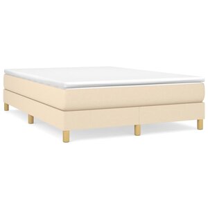 vidaXL Cadre de lit Crème 140 x 200 cm Tissu