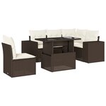 vidaXL Salon de jardin avec coussins 6 Pièces marron résine tressée