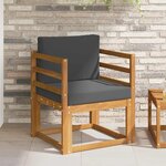 vidaXL Canapé d’extérieur Bois d'acacia massif et polyester Naturel