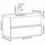 vidaXL Cabinet de lavabo Chêne noir 80 x 39 x 62 cm Bois d'ingénierie