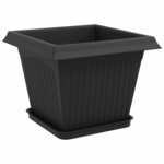 vidaXL Pots de plantes 6 Pièces Noir 28 5 x 28 5 x 22 cm Plastique
