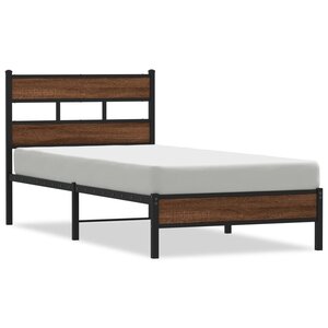 vidaXL Cadre de lit sans matelas chêne marron 90x190cm bois ingénierie