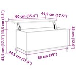 vidaXL Table basse Noir 90x44 5x45 cm Bois d'ingénierie