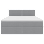 vidaXL Lit avec rangement et LED Gris clair 140 x 200 cm Polyester