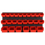 vidaXL Ensemble d'étagères d'atelier 26 Pièces Rouge et noir 77x39 cm PP