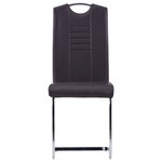 vidaXL Chaises à manger cantilever lot de 4 marron similicuir
