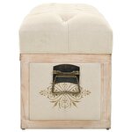 vidaXL Banc de rangement 110 cm Crème Bois de sapin massif et tissu