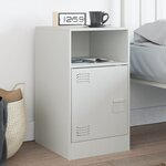 vidaXL Table de chevet blanc 34 5x39x62 cm acier