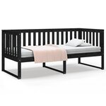 vidaXL Lit de jour sans matelas noir 90x190 cm bois de pin massif