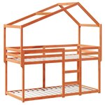 vidaXL Lit superposé sans matelas cire marron 80x200 cm pin massif