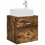vidaXL Vanité de lavabo mural Chêne fumé 49 5 x 41 x 63 cm