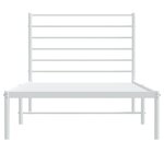 vidaXL Cadre de lit métal avec tête de lit blanc 90x200 cm