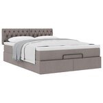 vidaXL Lit ottoman avec matelas taupe 140x200 cm tissu