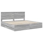 vidaXL Cadre de lit Gris Sonoma 200 x 200 cm Bois Ingénierie