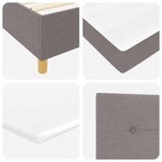 vidaXL Lit à ressorts avec matelas Taupe 90 x 200 cm tissu