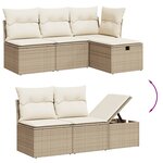 vidaXL Salon de jardin 11 Pièces avec coussins beige résine tressée