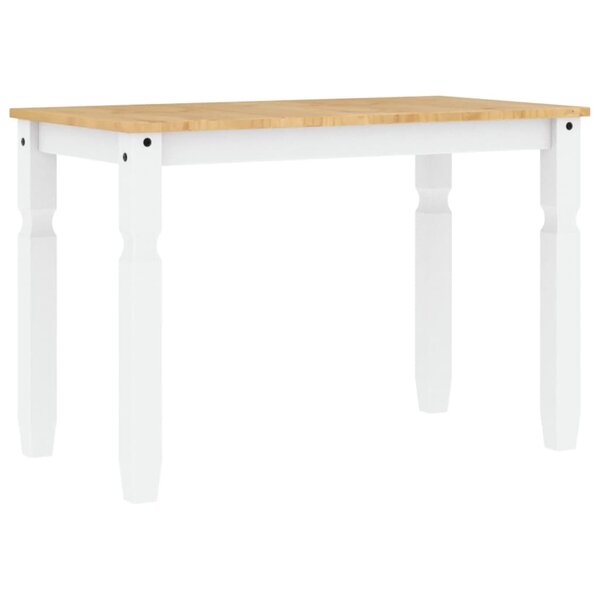vidaXL Table à manger Corona blanc 112x60x75 cm bois massif de pin