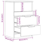 vidaXL Tables de chevet 2 Pièces vieux bois 40x36x65 cm bois d'ingénierie