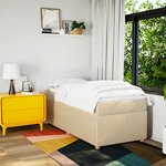 vidaXL Sommier à lattes de lit avec matelas Crème 80x200 cm Tissu