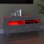 vidaXL Meuble TV avec lumières LED gris béton 80x35x40 cm