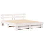vidaXL Cadre de lit avec tête de lit Blanc 200 x 200 cm Pin massif