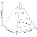 vidaXL Brasero Pyramide Noir 50x50x51 cm Acier