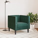 vidaXL Fauteuil Chesterfield vert foncé velours