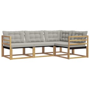 vidaXL Ensemble de canapés d'extérieur 4 pc Blanc et gris clair