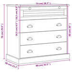 vidaXL Commode VIGO blanc 80x40x76 cm bois massif de pin