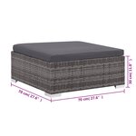 vidaXL Salon de jardin 6 pièces avec coussins en résine tressée grise