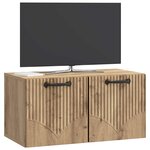 vidaXL Meuble TV mural Montage mural Chêne artisanal 59 5 x 31 x 30 cm