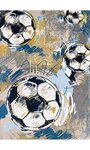 Tapis enfant FOOTBALL 120 x 160 cm - Gris