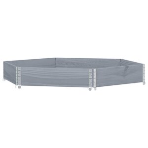 vidaXL Lit surélevé hexagonale gris 160x160 cm bois de pin massif