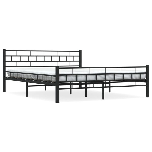 vidaXL Cadre de lit sans matelas et tête de lit noir 160x200 cm acier