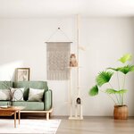 vidaXL Arbre à chat du sol au plafond Crème 258 5-284 5 cm