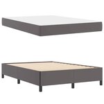 vidaXL Cadre de lit avec matelas Gris 140 x 190 cm tissu