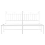vidaXL Cadre de lit métal sans matelas et tête de lit blanc 160x200 cm