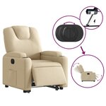 vidaXL Fauteuil inclinable électrique crème tissu