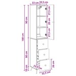 vidaXL Ensemble de Meubles 2 Pièces Chêne Sonoma 34 5 x 34 5 x 90 cm