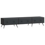 vidaXL Meuble TV avec tiroir Noir 147 x 34 5 x 30 cm Bois d'ingénierie