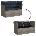 vidaXL Canapé de jardin 2 places avec coussins gris résine tressée