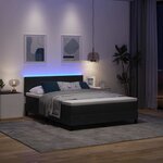 vidaXL Lit à ressort LED avec matelas Noir 140 x 190 cm Velours