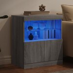 vidaXL Buffet avec lumières LED sonoma gris 60x37x67 cm