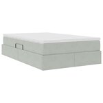 vidaXL Lit avec rangement et matelas Gris clair 120 x 190 cm Velours
