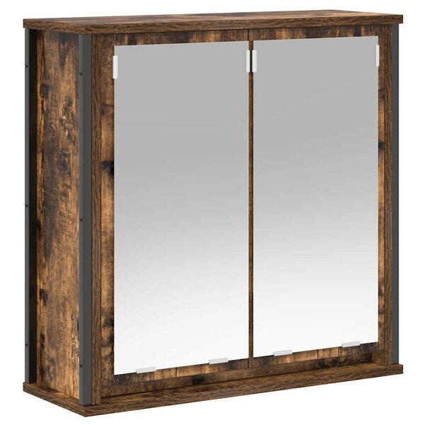 vidaXL Armoire murale de salle de bain miroir chêne fumé 60x21x60 cm
