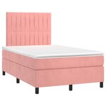 vidaXL Sommier à lattes de lit avec matelas Rose 120x200 cm Velours