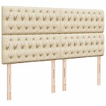 vidaXL Sommier à lattes de lit avec matelas Crème 180x200 cm Tissu