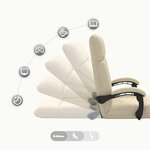 vidaXL Fauteuil de sol ajustable Crème Tissu
