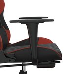 vidaXL Chaise de jeu avec repose-pied Noir/rouge bordeaux Similicuir